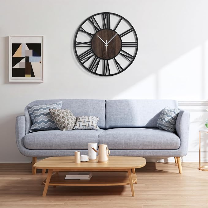 Large Wall Clock for Living Room Decor, 14 Inch Non Ticking Silent, Battery - Image 6