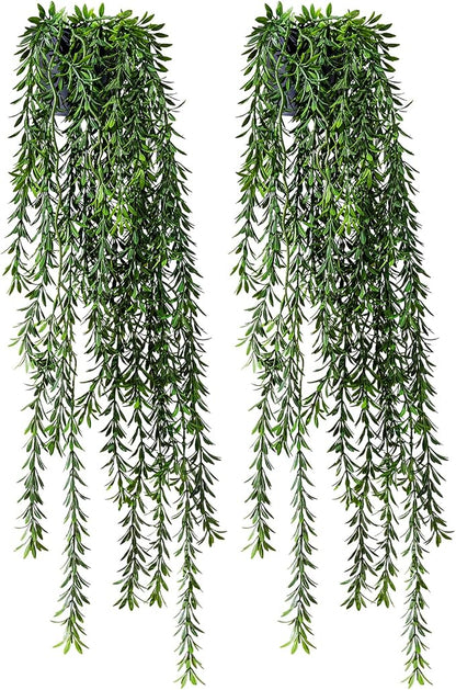 Artificial Hanging Plant 2 Pcs Faux Plant Ivy Vine Faux Eucalyptus Vines Fake - Image 7