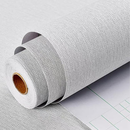 Grasscloth Peel and Stick Wallpaper Gray Fabric Wallpaper Faux Linen Wallpapers by HellKitWallpaper