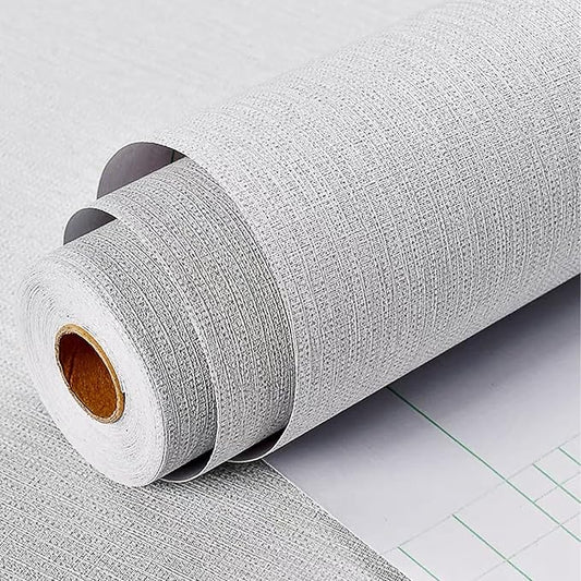 Grasscloth Peel and Stick Wallpaper Textured Gray Fabric Wallpaper Faux Linen by HellKitWallpaper