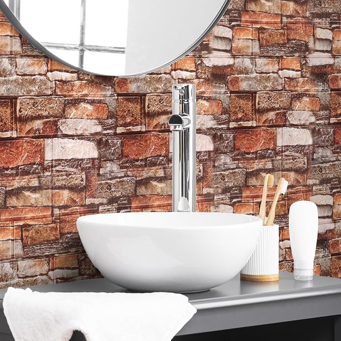10PCS 3D Wall Panels Peel and Stick Foam, Self-Adhesive Decorative 3D Brick - Image 2