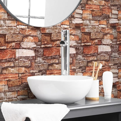 10PCS 3D Wall Panels Peel and Stick Foam, Self-Adhesive Decorative 3D Brick - Image 2