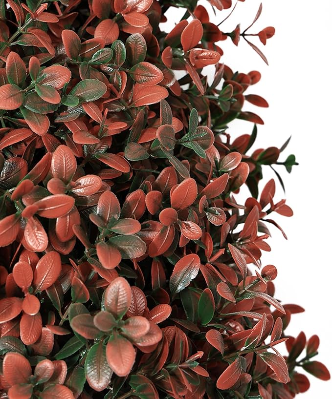 3ft Artificial Boxwood Topiary Trees (Set of 2) - UV Resistant Faux Plants for Outdoor/Indoor, Realistic 36in Fake Bushes and Shrubs for Front Porch, Planter, Patio - Low Maintenance & Evergreen