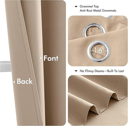 MIULEE Blackout Curtains for Bedroom Living Room 2 Panels, Thermal Insulated - Image 4