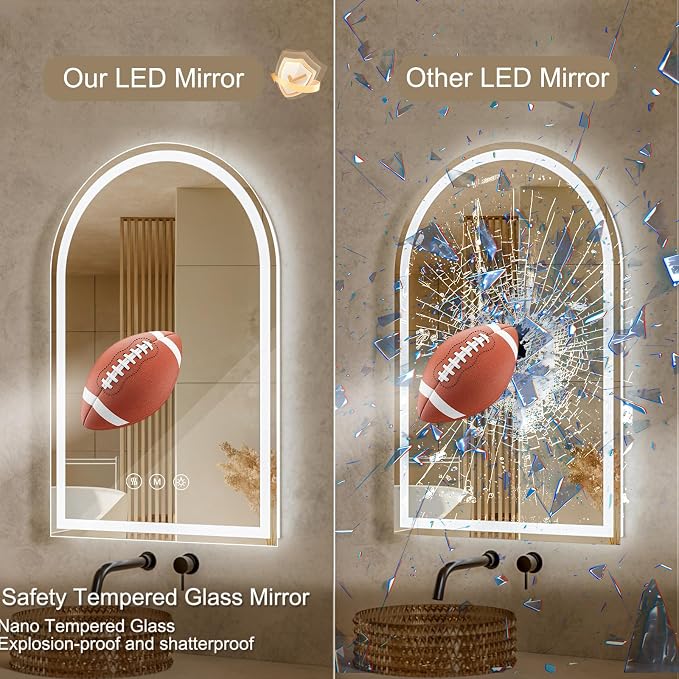 Arched LED Bathroom Mirrors - Image 4