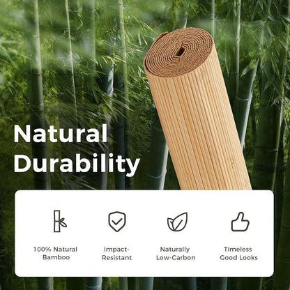 OUZUGIE 2 Pack 96x48 Inch Natural Bamboo Wall Panel – Twinned Carbides Pole - Image 7