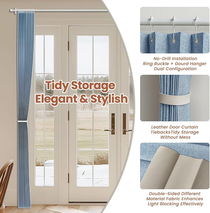 AJAZZ Blackout Doorway Curtains Accordion Doors - Image 5
