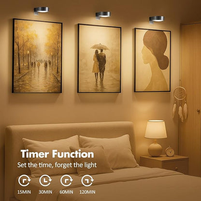 6Pcs Picture Lights for Wall Battery Operated, Magnetic Led Painting Light - Image 7