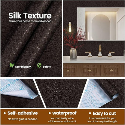 Brown Peel and Stick Self Adhesive Wallpaper - Image 2