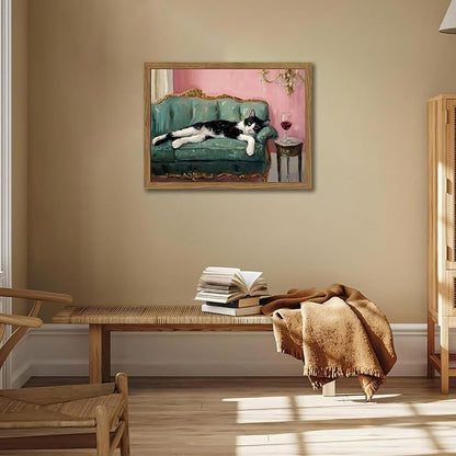 Fun Cat Wall Art Cute Tuxedo Cat - Image 3