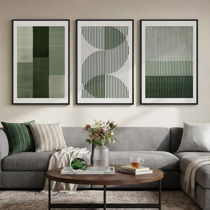 Large Framed Green Abstract Wall Art by Cuspin