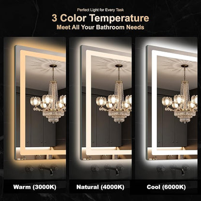 Delma LED Bathroom Mirror with Lights, 30x55 Vanity Mirror - Image 4