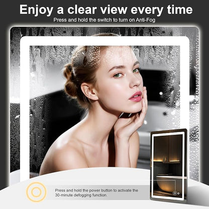 Led Mirror for Bathroom, 30x20 Bathroom Vanity Mirror for Wall - Image 7