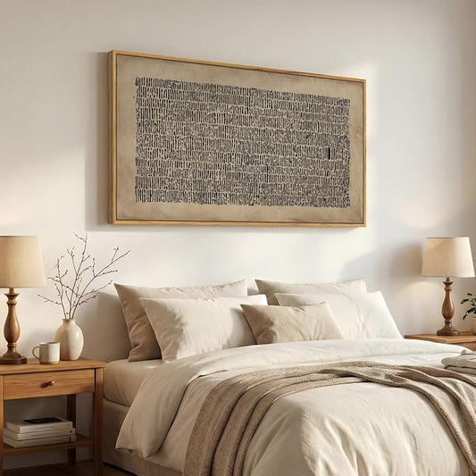 Large Framed Abstract Wall Art for Living Room, Neutral Wabi Sabi Black Brown - Image 2
