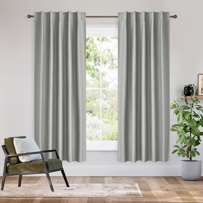RYB HOME Bedroom Blackout Curtains 72 inches Long, 100% Blackout Thermal by RYBHOME