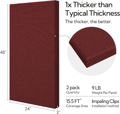 Olanglab Sound Acoustic Panels 2 Pack, Large Sound Proof Panels - Image 4