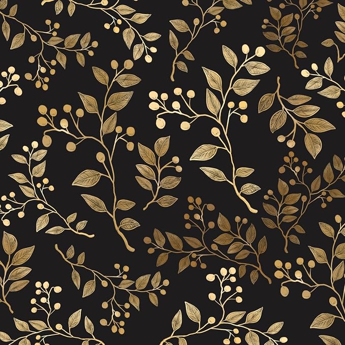 Extra Long Dark Floral Peel and Stick Wallpaper 17.5In x 32.8Ft, Vintage by VOLEAARWALLPAPER