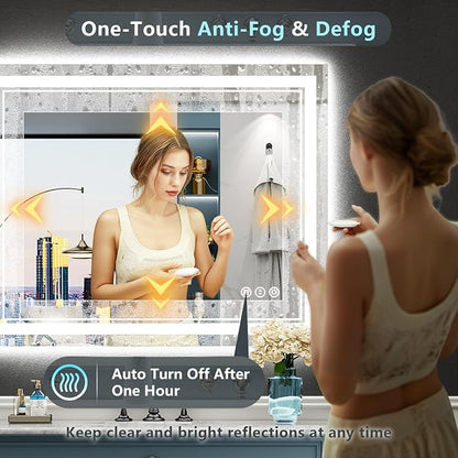 40x28 LED Bathroom Mirror with Lights, Backlit and Front Lit Anti-Fog Lighted - Image 5