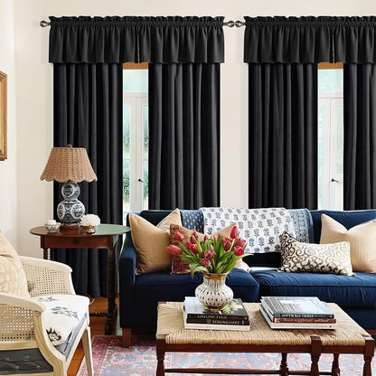 NICETOWN Black Velvet Valance Curtains - Image 5