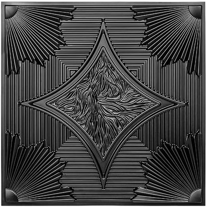 Art3d Drop Ceiling Tiles 24x24 in Black, 3D Wainscoting Panels Glue Up 2x2 - Image 2