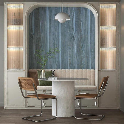 BOMENG Large Blue Wood Grain Contact Paper Peel Stick Waterproof Oak Wood Look - Image 9