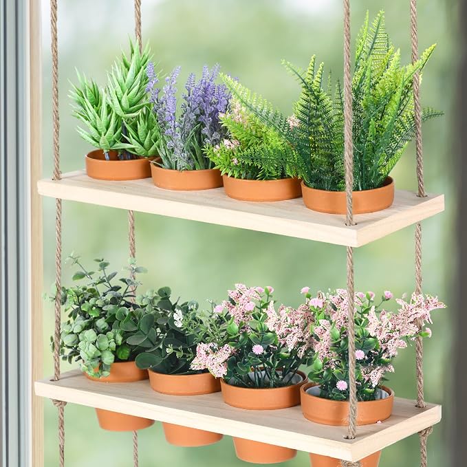 FillTouch 3 Tiered Hanging Herb Planters Hanging Herb Garden Wall - Image 3