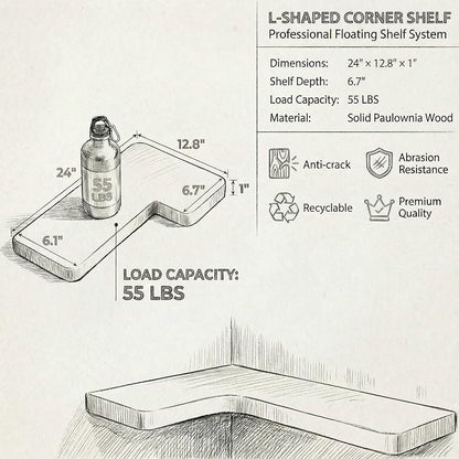 16 Inch Solid Wood Floating Corner Shelves 3 Pack - Image 3