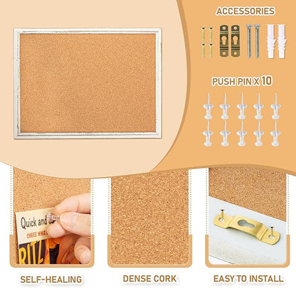 DOLLAR BOSS White Cork Board for Wall - Image 2