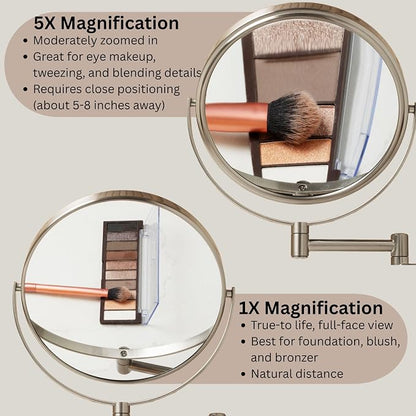 JERDON Wall-Mounted Magnifying Mirror - Image 4