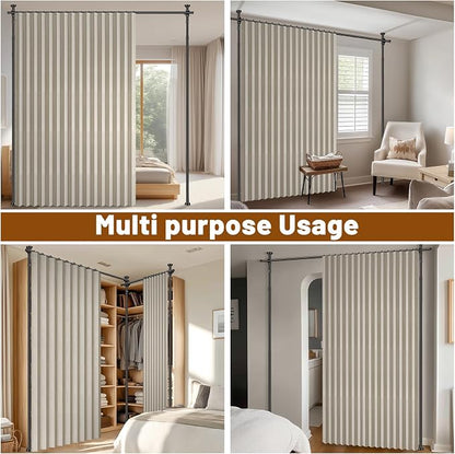 100% Blackout Room Divider Curtains Sets Cream White W100 x L96 in, 2 Panels - Image 7