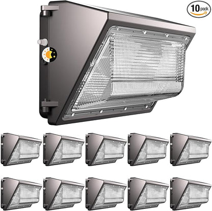 Lightdot 10Pack 100W LED Wall Pack Lights, 100-277v Dusk to Dawn by LightdotLighting