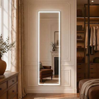 Full Length Mirror with LED Lights, Free Standing Floor Mirrors, Lighted Full - Image 5