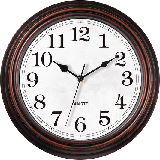 Wall Clock, 12 Inch Vintage Retro Silent Quality Wall Clocks Battery Operated by HYLANDA