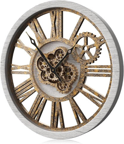 B-Style Large Wall Clock 18 Inch Moving Gear Oversized Vintage Farmhouse Rustic by TheB-StyleTB