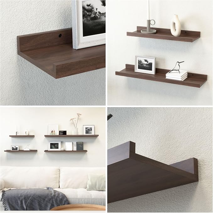 Boswillon 35.3 Inches Long Floating Shelves Wall Mounted, 2 Set Farmhouse Wall - Image 4