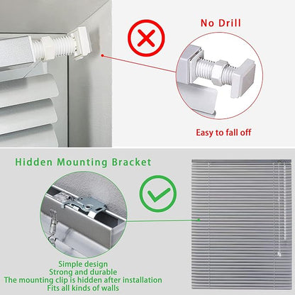 YIIBAII Mini Blinds Suitable for 44" W x 64" H Windows 1" Aluminum Horizontal - Image 3