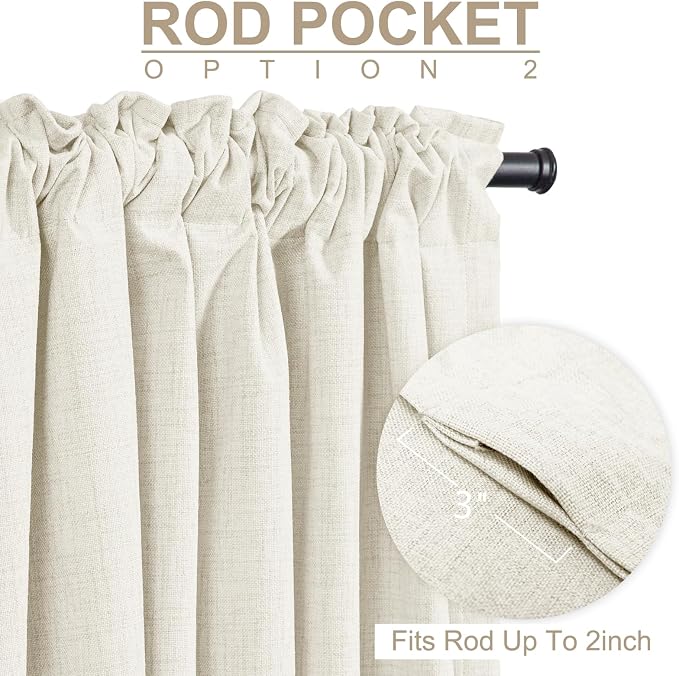 100% Blackout Shield Linen Blackout Curtains - Image 4