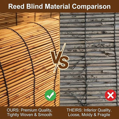 Outdoor Bamboo Blinds for Patio, Waterproof Reed Shades, Privacy Sun Shades - Image 3