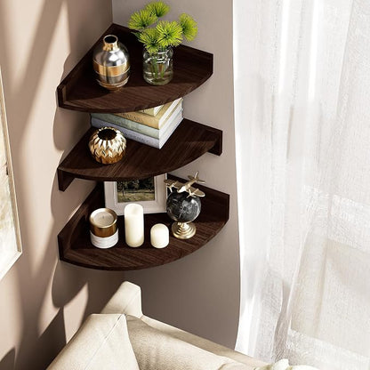 Alsonerbay Corner Shelf Wall Mount, Rustic Wood Shelves - Image 7