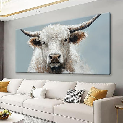 Highland Cow Wall Art For Living Room Large Size Animal Canvas Art Wall Decor by Suconvng