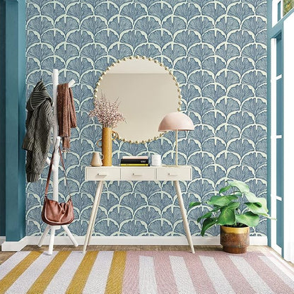 Tempaper x Novogratz Waverly Blue Feather Palm Removable Peel and Stick - Image 3