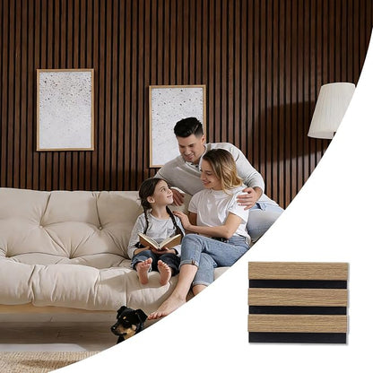 Wood Slat Acoustic Panels, 4.7"x5.9" 3D Wall Panels, Modern Fluted Sound by TREKATLAUTO
