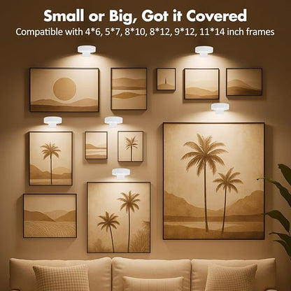 6Pcs Picture Light Battery Operated, Magnetic Led Painting Light - Image 6