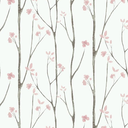 Timeet Floral Wallpaper White and Pink Wall Paper Peel and Stick Modern Contact by Timeet