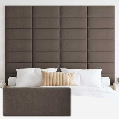 IFNOW Upholstered Wall Mounted Headboard, 3D Soundproof Peel and Stick Panels by IFNOW