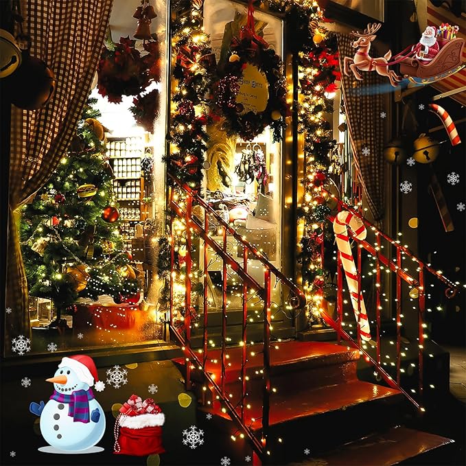 2-Pack Solar String Lights for Outside, Total 400 LED Solar Christmas Lights Outdoor Waterproof, Green Wire Solar Tree Light with 8 Lighting Modes for Xmas Wedding Party Garden Decoration(Warm White)