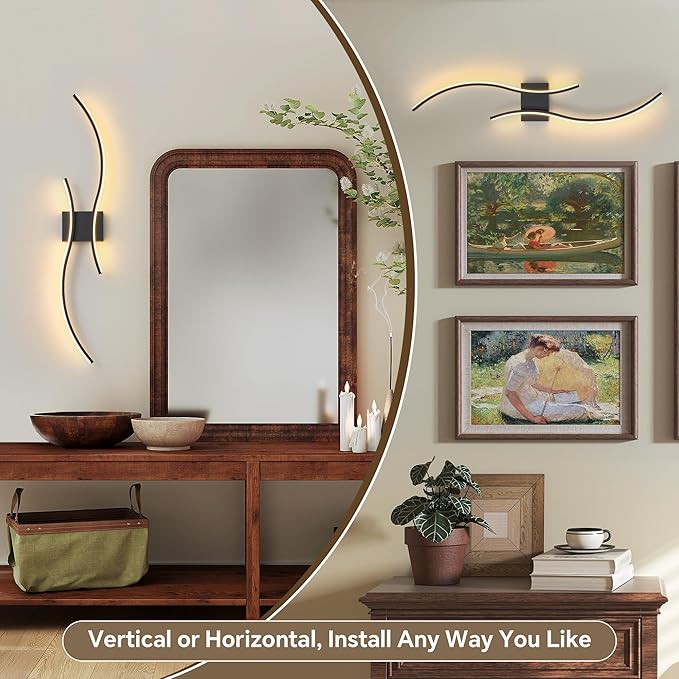 Battery Operated Wall Sconce Set of 2, Dimmable Modern LED Rechargeable Wall - Image 2