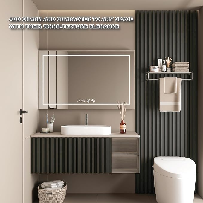 Extra Long Black Wall Panels for Interior Wall Décor 114x6.2x0.4in 8pack Modern - Image 5