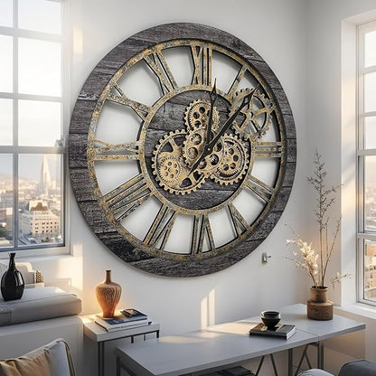 ImprovingLife The Gears Clock The Original Real Moving Gear Wall Clock Vintage - Image 3