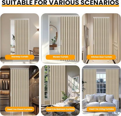 AJAZZ 100% Blackout Folding Door Accordion Door Closet Doors Curtain Invisible - Image 5
